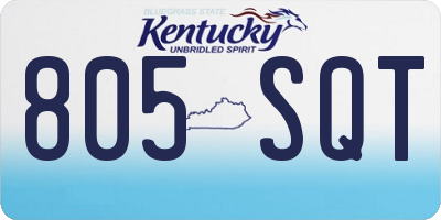 KY license plate 805SQT