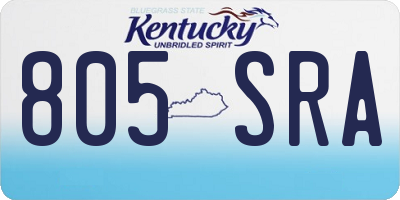 KY license plate 805SRA