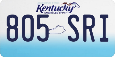 KY license plate 805SRI