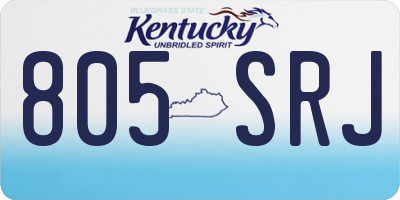KY license plate 805SRJ