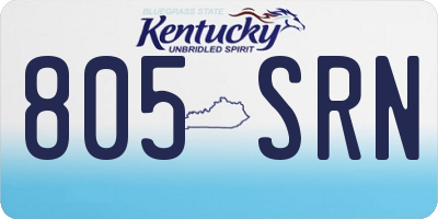 KY license plate 805SRN