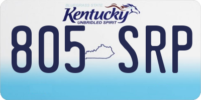 KY license plate 805SRP
