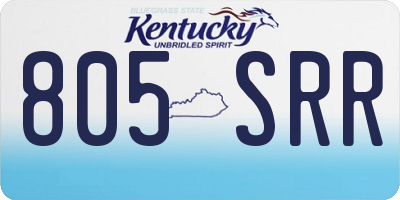 KY license plate 805SRR