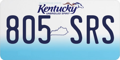 KY license plate 805SRS