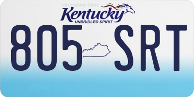 KY license plate 805SRT
