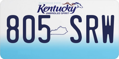 KY license plate 805SRW