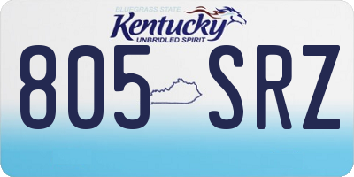 KY license plate 805SRZ
