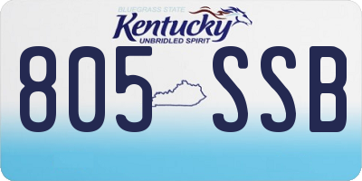 KY license plate 805SSB