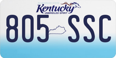 KY license plate 805SSC