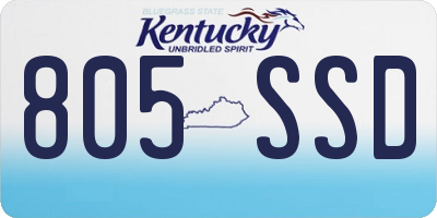 KY license plate 805SSD