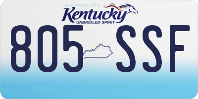 KY license plate 805SSF