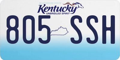 KY license plate 805SSH