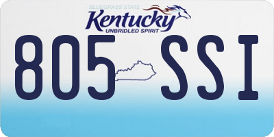 KY license plate 805SSI
