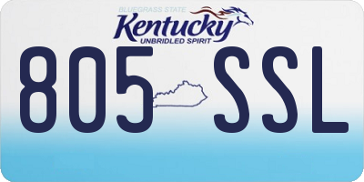 KY license plate 805SSL