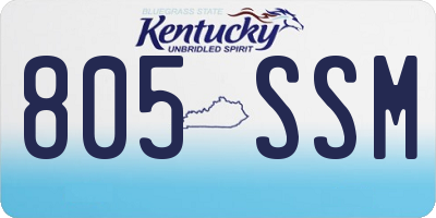KY license plate 805SSM