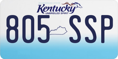 KY license plate 805SSP