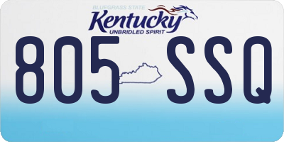KY license plate 805SSQ