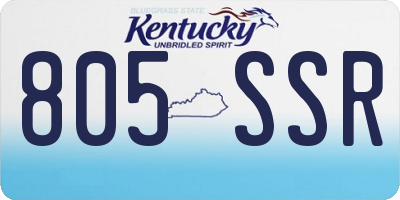 KY license plate 805SSR