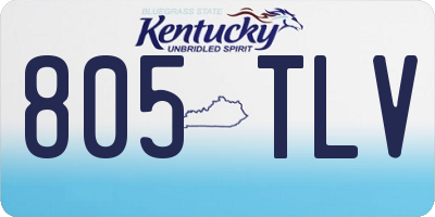 KY license plate 805TLV