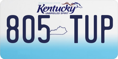 KY license plate 805TUP