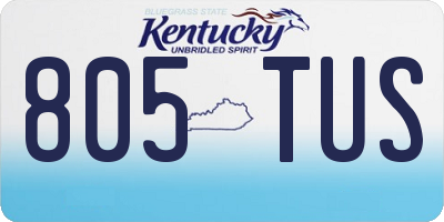 KY license plate 805TUS