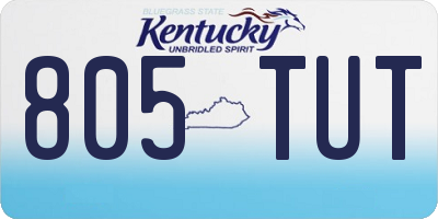 KY license plate 805TUT
