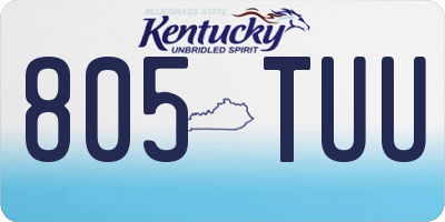 KY license plate 805TUU