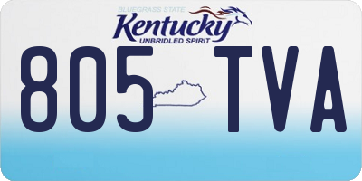 KY license plate 805TVA