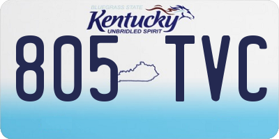 KY license plate 805TVC