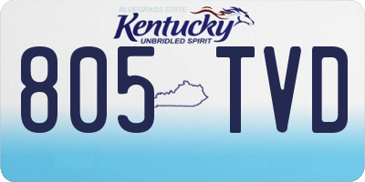 KY license plate 805TVD