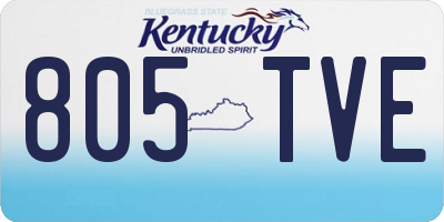 KY license plate 805TVE