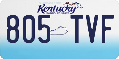 KY license plate 805TVF