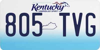 KY license plate 805TVG