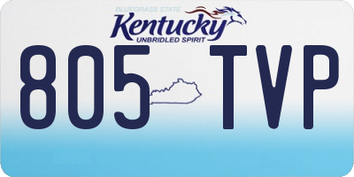 KY license plate 805TVP