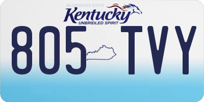 KY license plate 805TVY