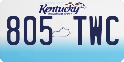 KY license plate 805TWC