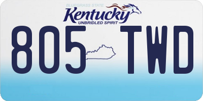 KY license plate 805TWD