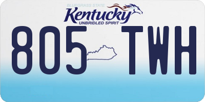 KY license plate 805TWH