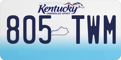 KY license plate 805TWM