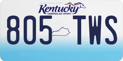 KY license plate 805TWS