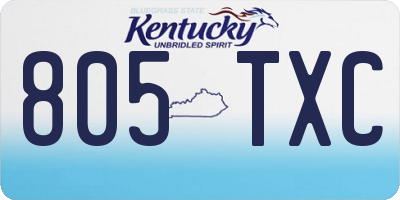 KY license plate 805TXC