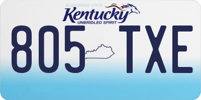 KY license plate 805TXE