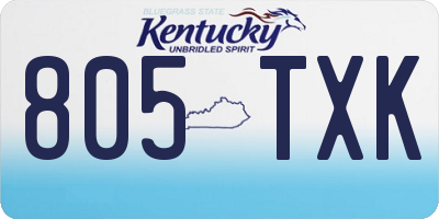 KY license plate 805TXK