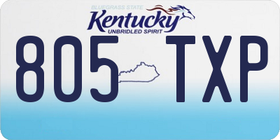 KY license plate 805TXP