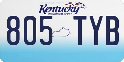 KY license plate 805TYB