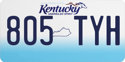 KY license plate 805TYH