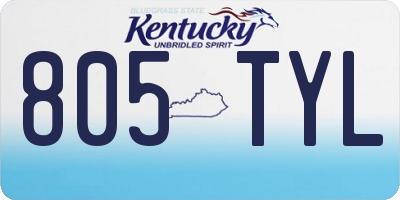 KY license plate 805TYL