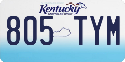 KY license plate 805TYM