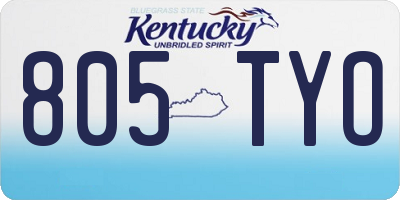 KY license plate 805TYO