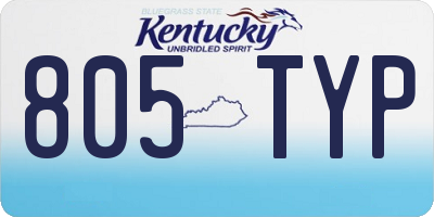 KY license plate 805TYP